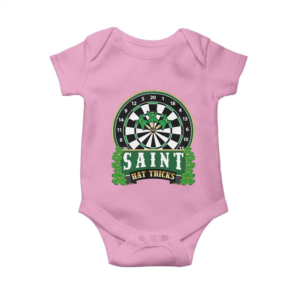 Saint Hat Tricks Baby Onesie St Patricks Day Dart Thrower Gift TS12 Light Pink Print Your Wear