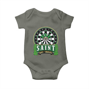 Saint Hat Tricks Baby Onesie St Patricks Day Dart Thrower Gift TS12 Military Green Print Your Wear