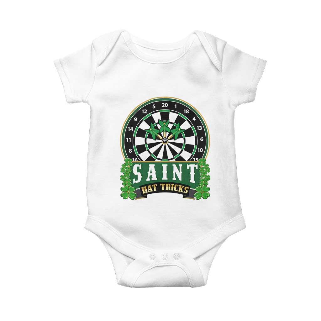 Saint Hat Tricks Baby Onesie St Patricks Day Dart Thrower Gift TS12 White Print Your Wear
