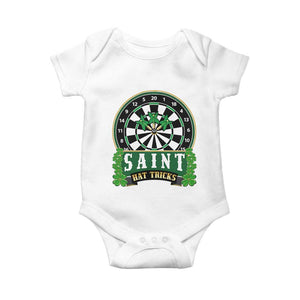 Saint Hat Tricks Baby Onesie St Patricks Day Dart Thrower Gift TS12 White Print Your Wear