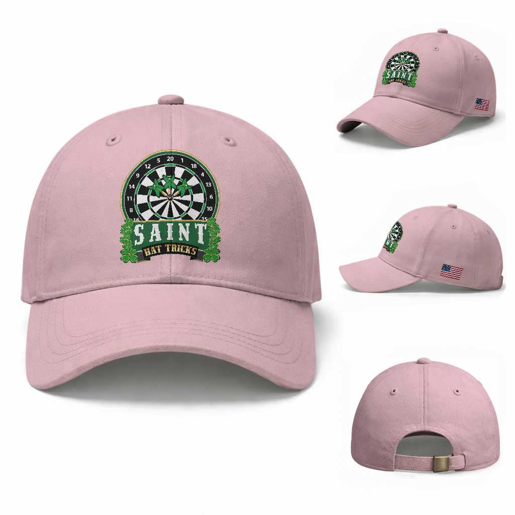 Saint Hat Tricks Baseball Cap St Patricks Day Dart Thrower Gift TS12 Baseball Cap Universal Fit Light Pink Print Your Wear