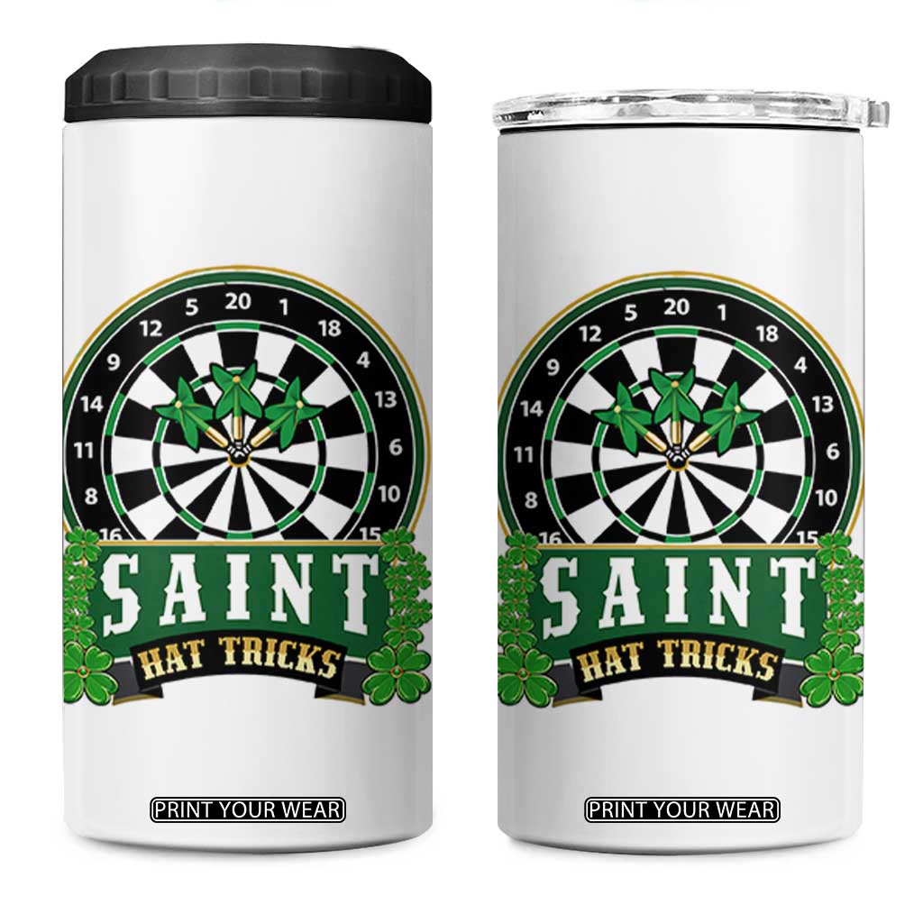 Saint Hat Tricks 4 in 1 Can Cooler Tumbler St Patricks Day Dart Thrower Gift TS12 One Size: 16 oz White Print Your Wear