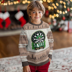 Saint Hat Tricks Ugly Christmas Sweater St Patricks Day Dart Thrower Gift TS12 Mocha Mousse Print Your Wear