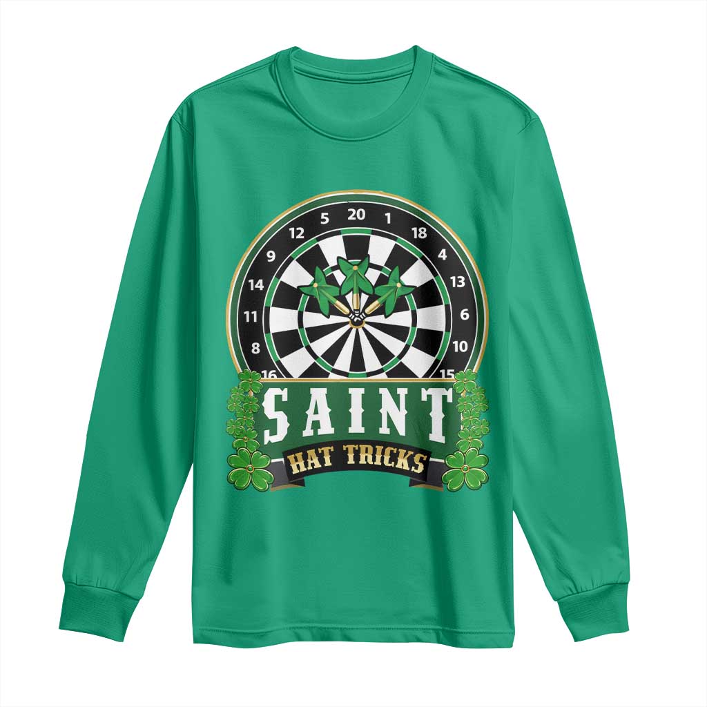 Saint Hat Tricks Long Sleeve Shirt St Patricks Day Dart Thrower Gift TS12 Irish Green Print Your Wear