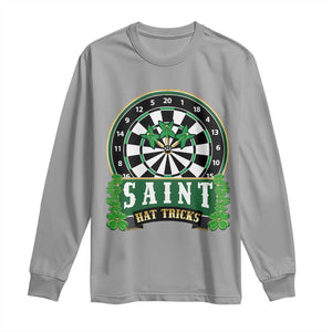Saint Hat Tricks Long Sleeve Shirt St Patricks Day Dart Thrower Gift TS12 Sport Gray Print Your Wear