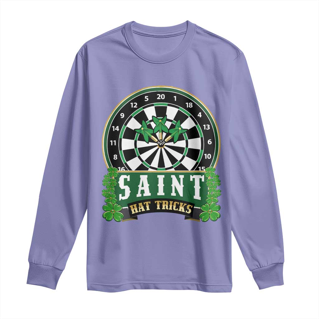 Saint Hat Tricks Long Sleeve Shirt St Patricks Day Dart Thrower Gift TS12 Violet Print Your Wear