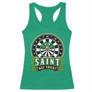 Saint Hat Tricks Racerback Tank Top St Patricks Day Dart Thrower Gift TS12 Irish Green Print Your Wear