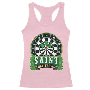 Saint Hat Tricks Racerback Tank Top St Patricks Day Dart Thrower Gift TS12 Light Pink Print Your Wear