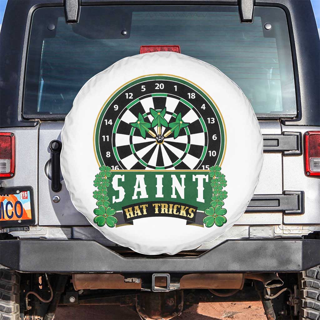 Saint Hat Tricks Spare Tire Cover St Patricks Day Dart Thrower Gift TS12 No hole White Print Your Wear