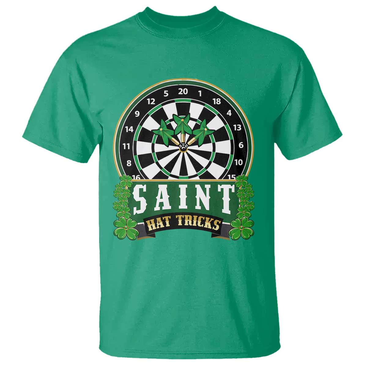Saint Hat Tricks T Shirt St Patricks Day Dart Thrower Gift TS12 Irish Green Print Your Wear