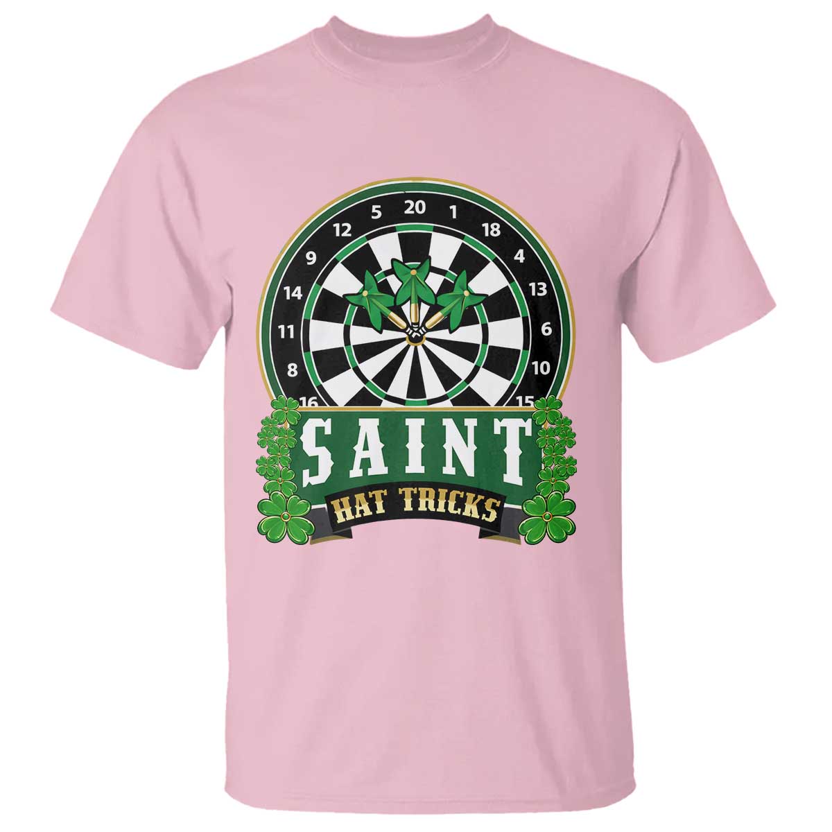 Saint Hat Tricks T Shirt St Patricks Day Dart Thrower Gift TS12 Light Pink Print Your Wear