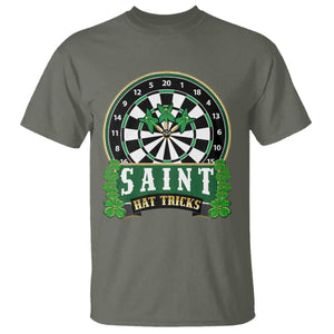 Saint Hat Tricks T Shirt St Patricks Day Dart Thrower Gift TS12 Military Green Print Your Wear