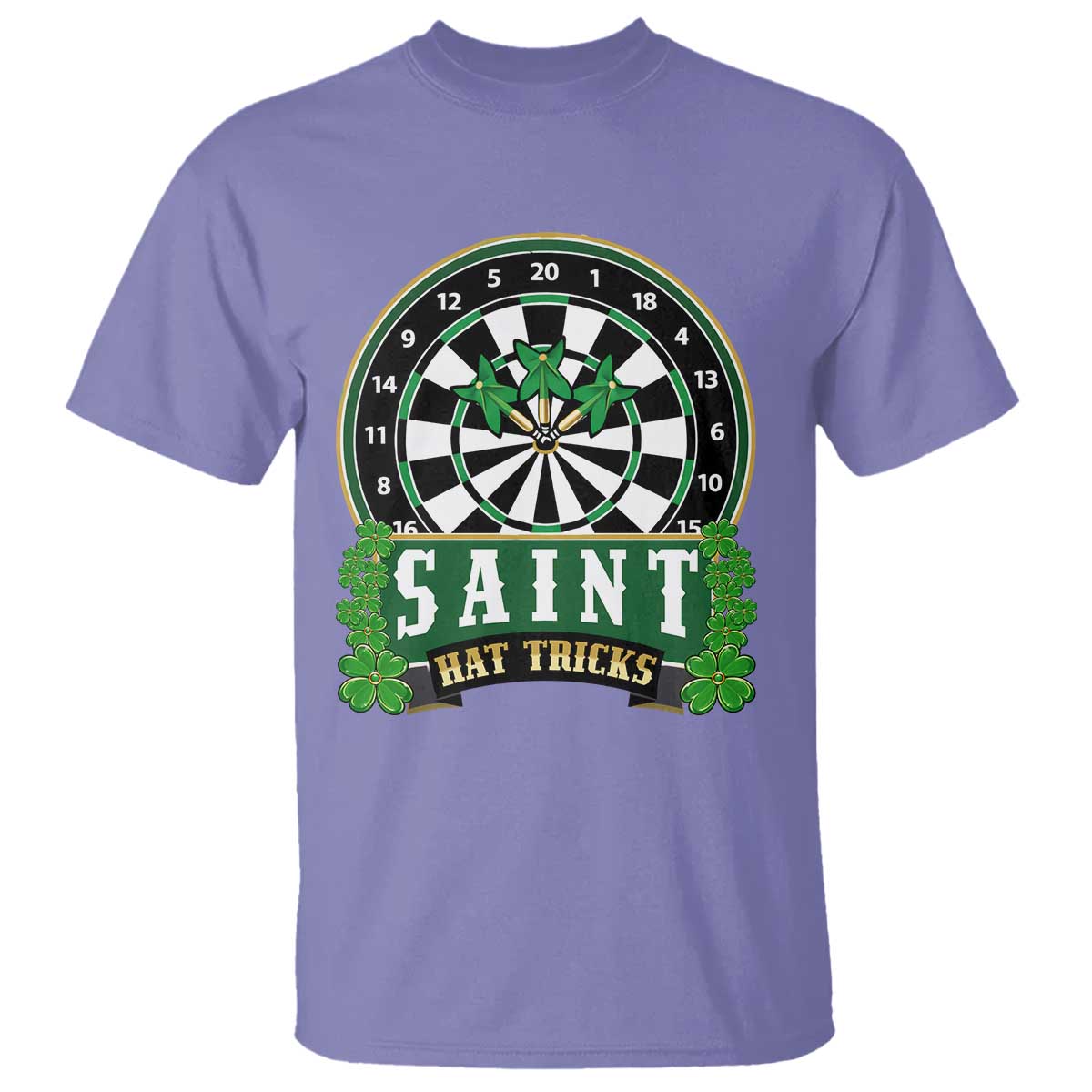 Saint Hat Tricks T Shirt St Patricks Day Dart Thrower Gift TS12 Violet Print Your Wear
