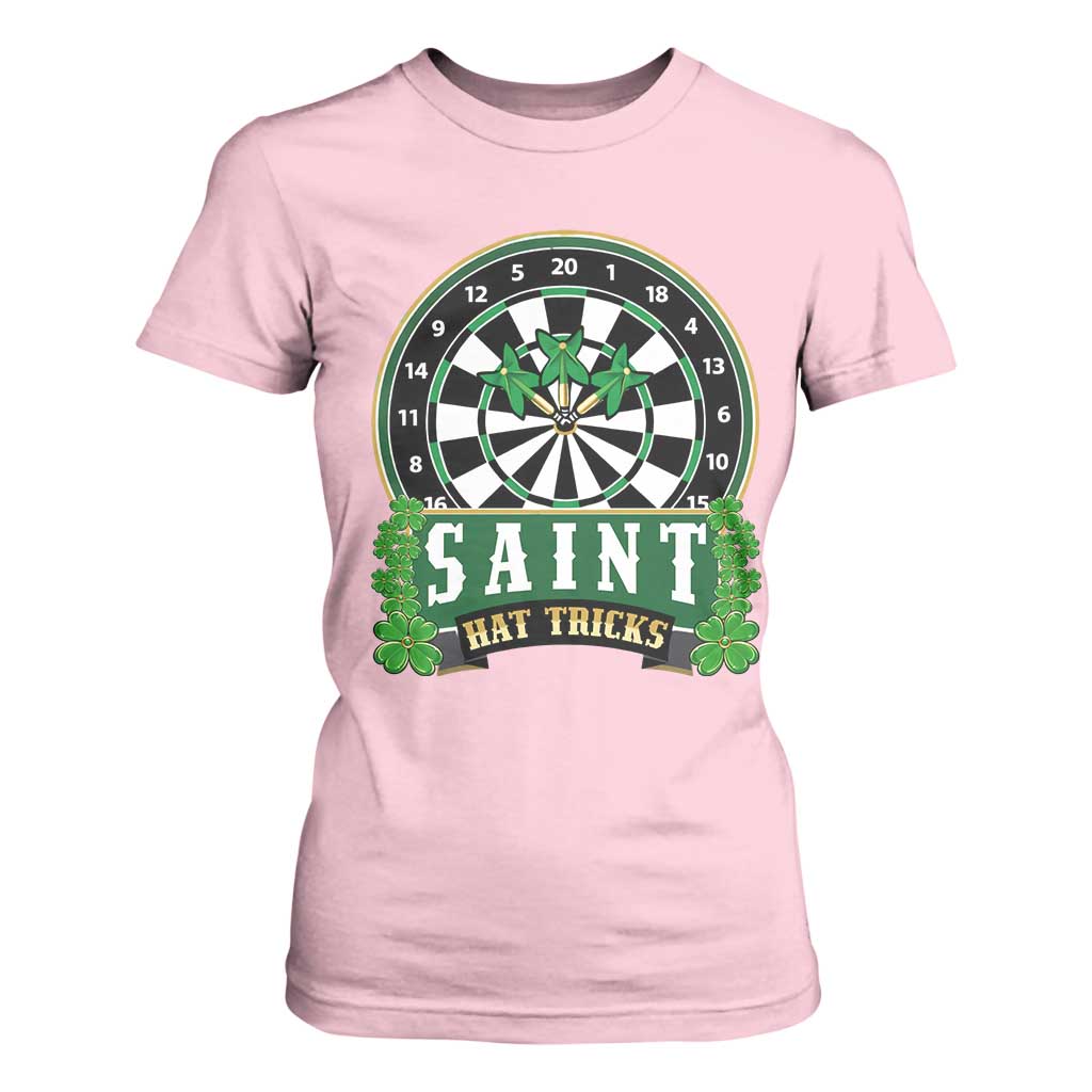 Saint Hat Tricks T Shirt For Women St Patricks Day Dart Thrower Gift TS12 Light Pink Print Your Wear