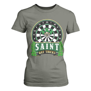 Saint Hat Tricks T Shirt For Women St Patricks Day Dart Thrower Gift TS12 Military Green Print Your Wear