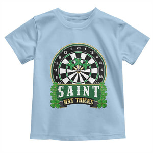 Saint Hat Tricks Toddler T Shirt St Patricks Day Dart Thrower Gift TS12 Light Blue Print Your Wear