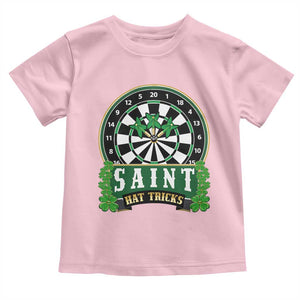 Saint Hat Tricks Toddler T Shirt St Patricks Day Dart Thrower Gift TS12 Light Pink Print Your Wear