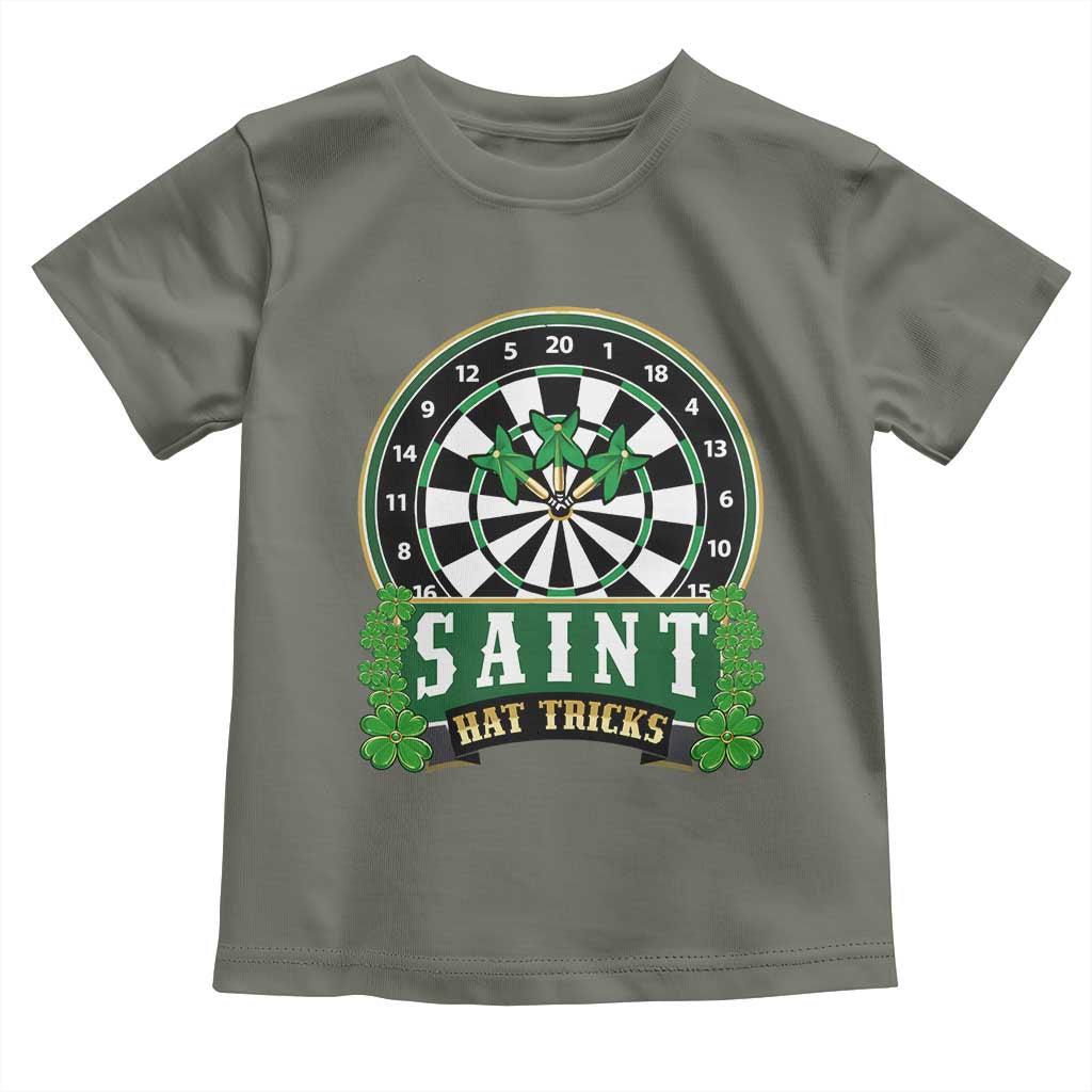 Saint Hat Tricks Toddler T Shirt St Patricks Day Dart Thrower Gift TS12 Military Green Print Your Wear