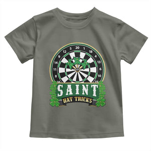 Saint Hat Tricks Toddler T Shirt St Patricks Day Dart Thrower Gift TS12 Military Green Print Your Wear