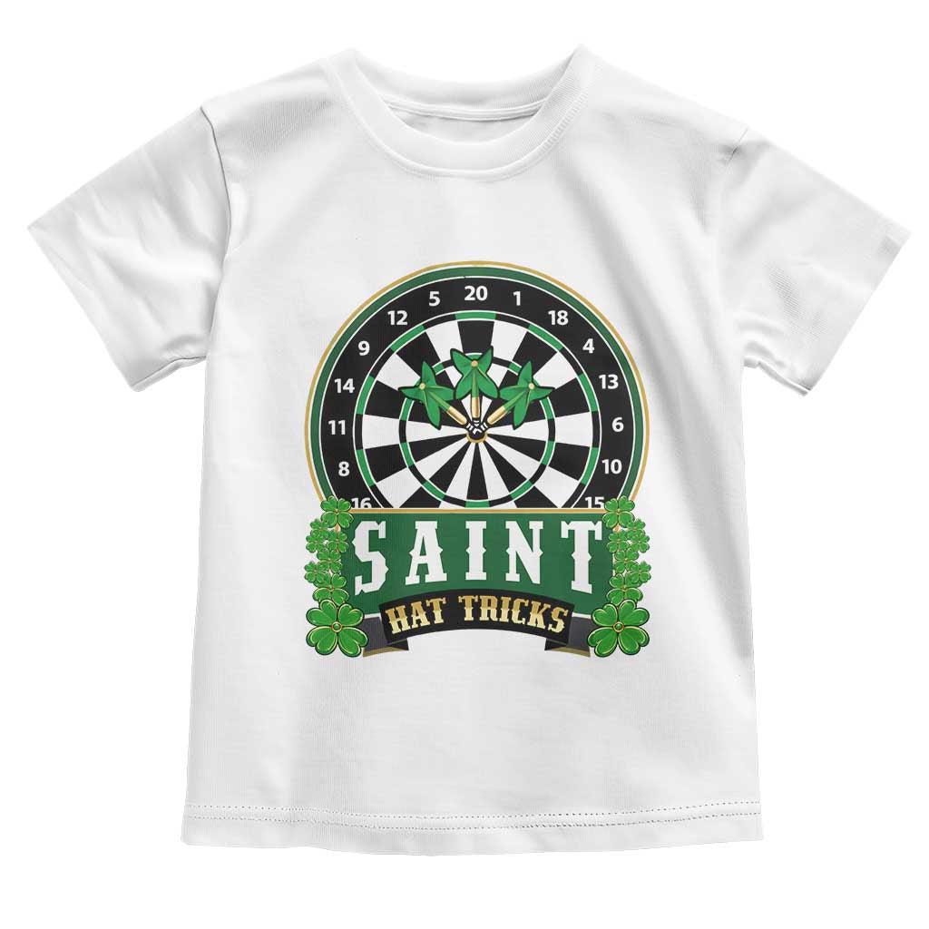 Saint Hat Tricks Toddler T Shirt St Patricks Day Dart Thrower Gift TS12 White Print Your Wear