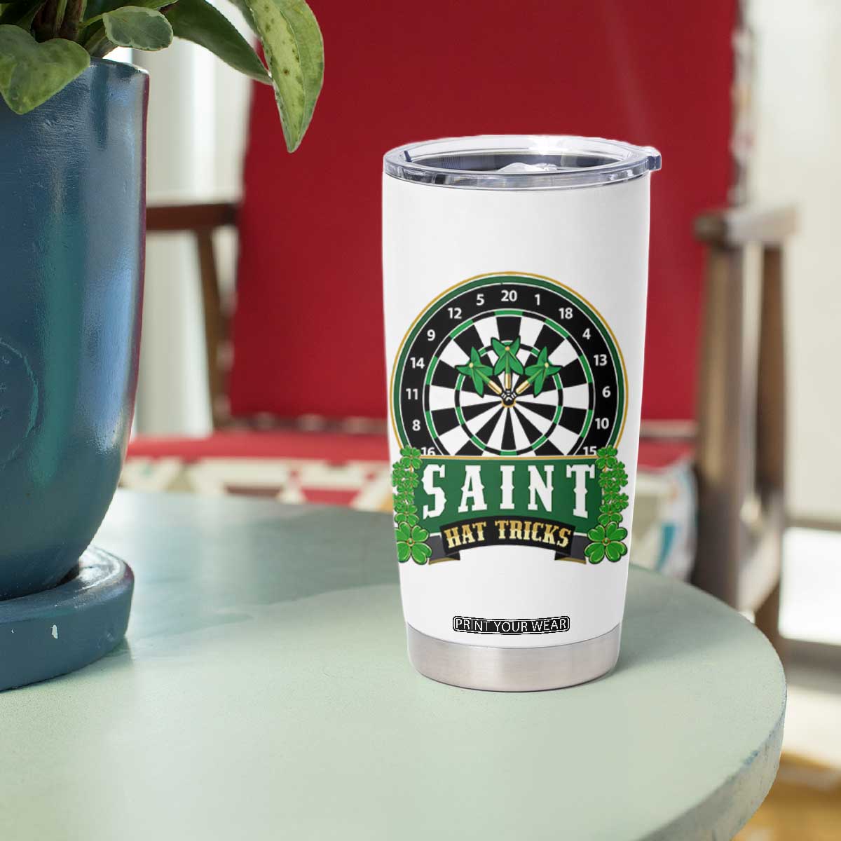 Saint Hat Tricks Tumbler Cup St Patricks Day Dart Thrower Gift TS12 Print Your Wear