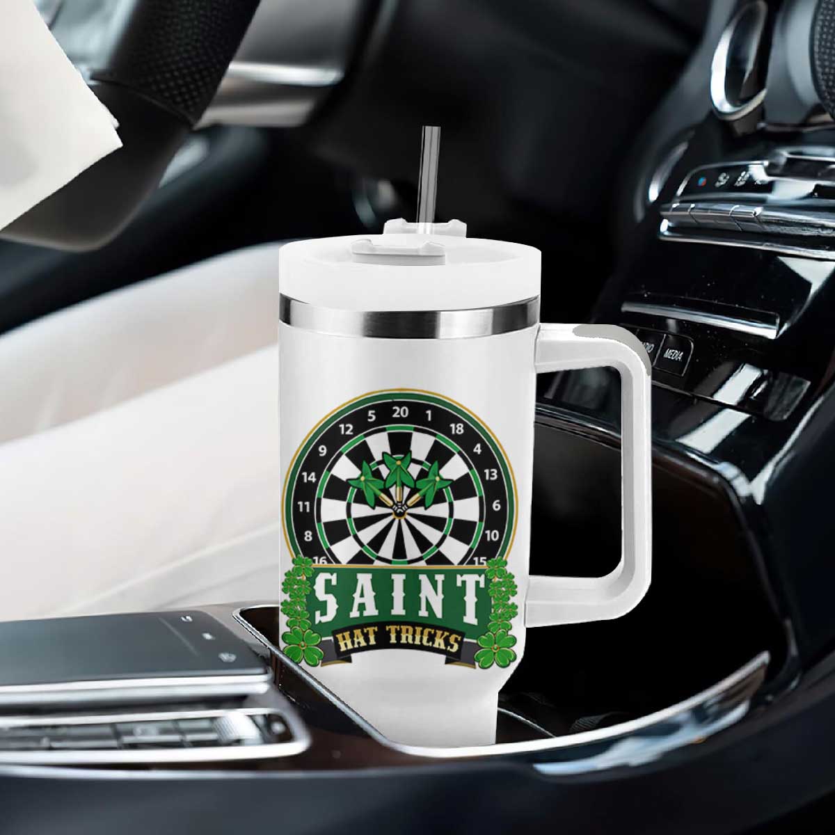Saint Hat Tricks Tumbler With Handle St Patricks Day Dart Thrower Gift TS12 Print Your Wear