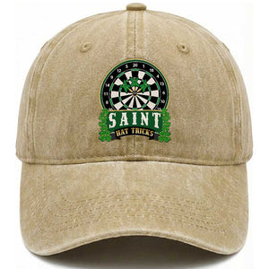 Saint Hat Tricks Washed Cotton Baseball Cap St Patricks Day Dart Thrower Gift TS12 Print Your Wear