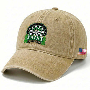 Saint Hat Tricks Washed Cotton Baseball Cap St Patricks Day Dart Thrower Gift TS12 Print Your Wear