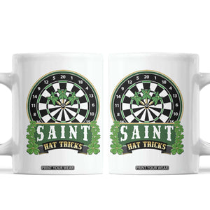 Saint Hat Tricks Coffee Mug St Patricks Day Dart Thrower Gift TS12 White Print Your Wear