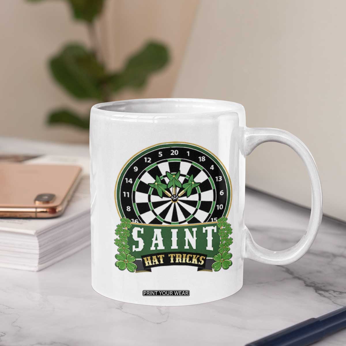 Saint Hat Tricks Coffee Mug St Patricks Day Dart Thrower Gift TS12 Print Your Wear