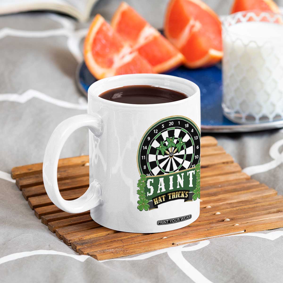 Saint Hat Tricks Coffee Mug St Patricks Day Dart Thrower Gift TS12 Print Your Wear