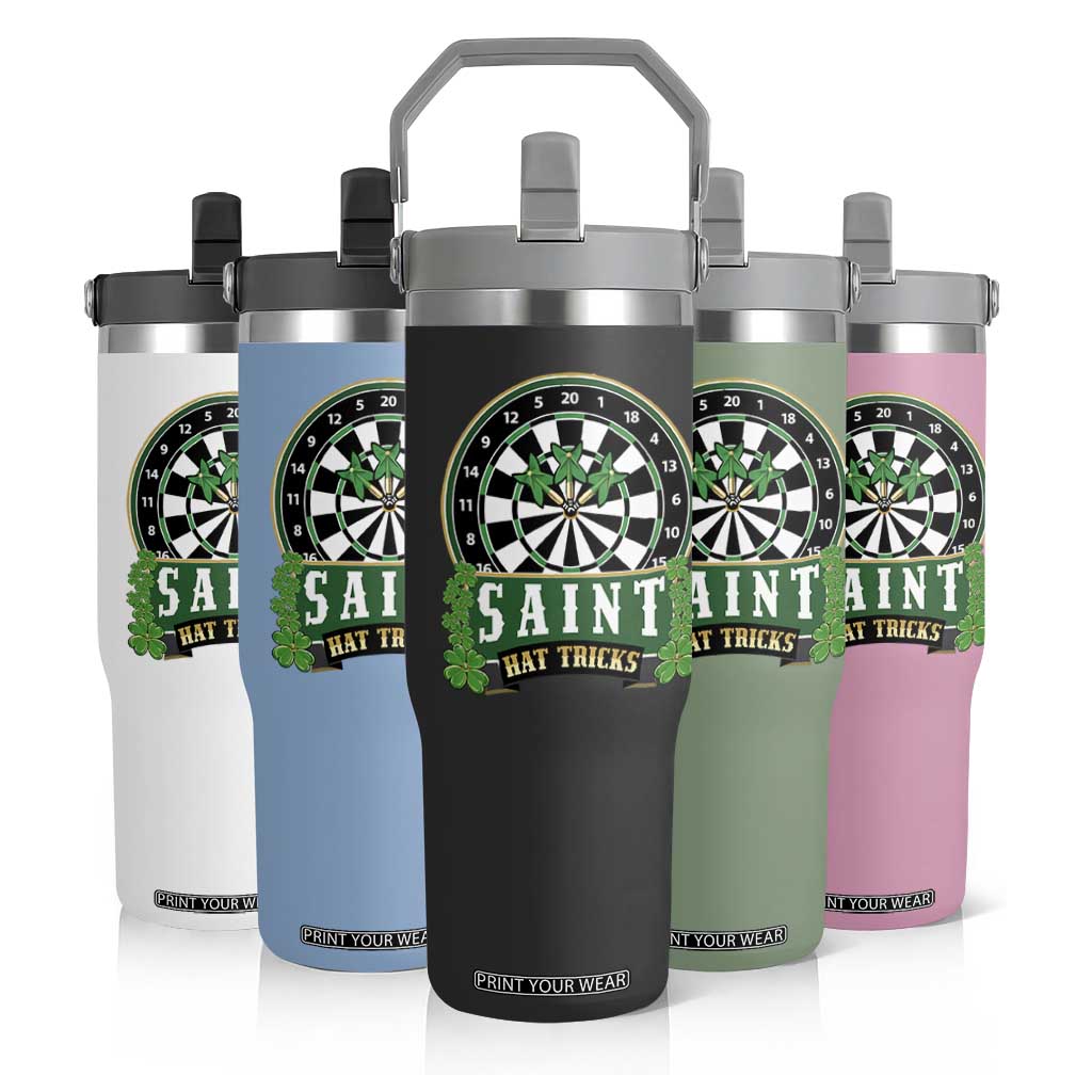 Saint Hat Tricks Flip Straw Tumbler St Patricks Day Dart Thrower Gift TS12 Print Your Wear
