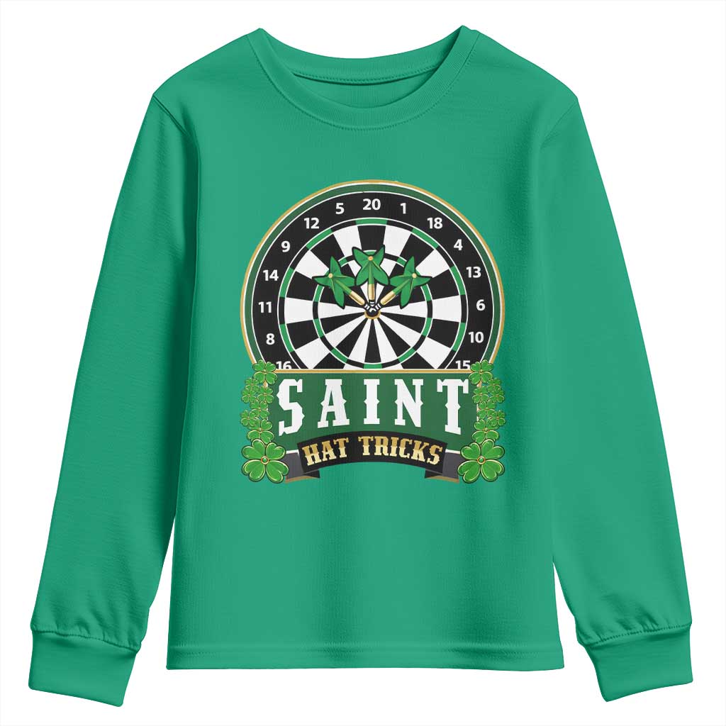 Saint Hat Tricks Youth Sweatshirt St Patricks Day Dart Thrower Gift TS12 Irish Green Print Your Wear