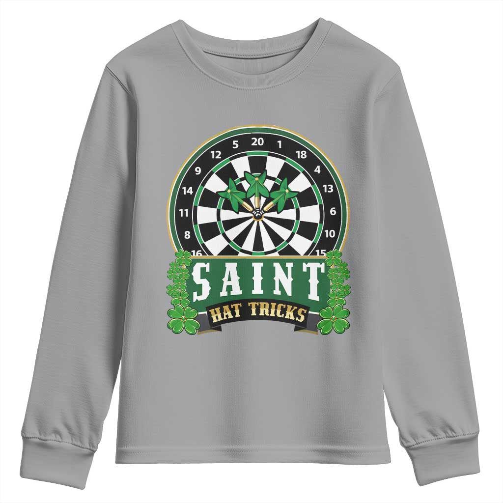 Saint Hat Tricks Youth Sweatshirt St Patricks Day Dart Thrower Gift TS12 Sport Gray Print Your Wear