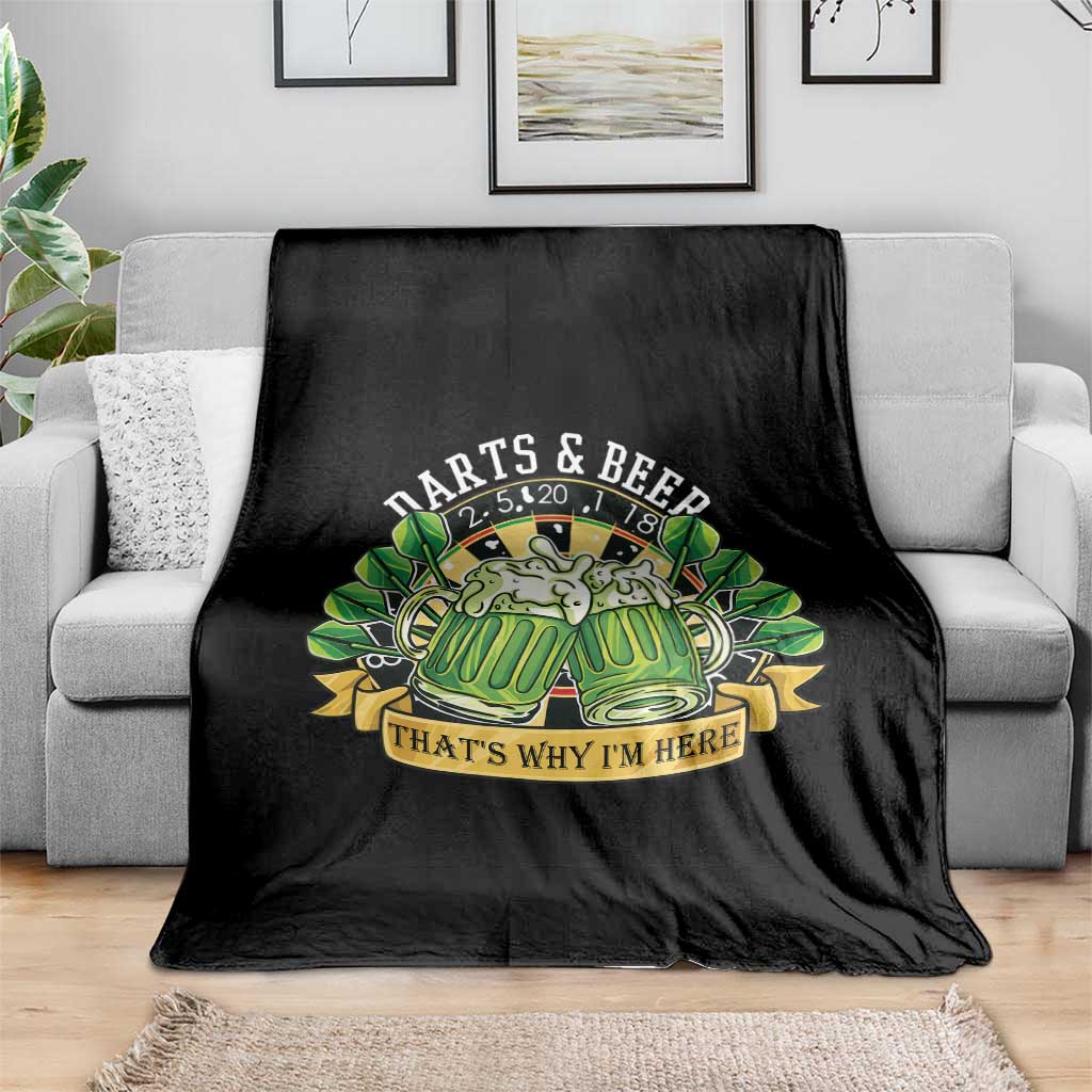 Beer And Darts St Patricks Day Gift Throw Blanket That Is Why I Am Here TS12 Print Your Wear
