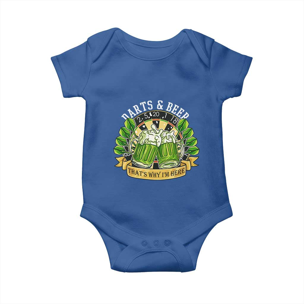 Beer And Darts St Patricks Day Gift Baby Onesie That Is Why I Am Here TS12 Royal Blue Print Your Wear