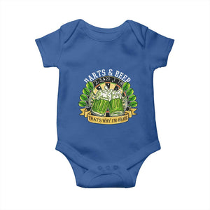 Beer And Darts St Patricks Day Gift Baby Onesie That Is Why I Am Here TS12 Royal Blue Print Your Wear