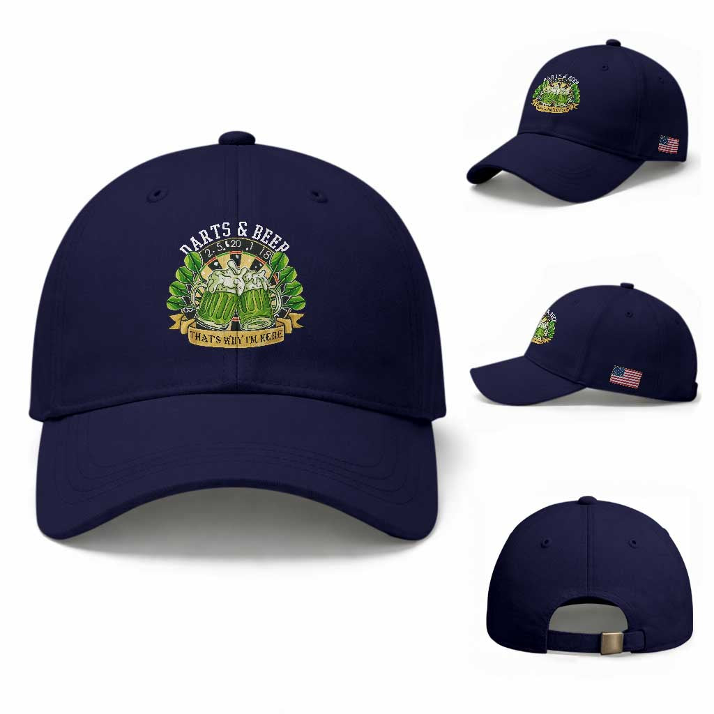 Beer And Darts St Patricks Day Gift Baseball Cap That Is Why I Am Here TS12 Baseball Cap Universal Fit Dark Blue Print Your Wear