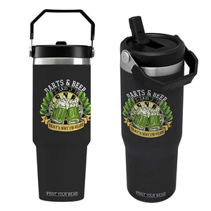 Beer And Darts St Patricks Day Gift Flip Straw Tumbler That Is Why I Am Here TS12 One Size: 30 oz Black Print Your Wear