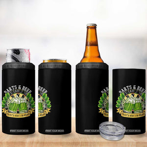 Beer And Darts St Patricks Day Gift 4 in 1 Can Cooler Tumbler That Is Why I Am Here TS12 Print Your Wear