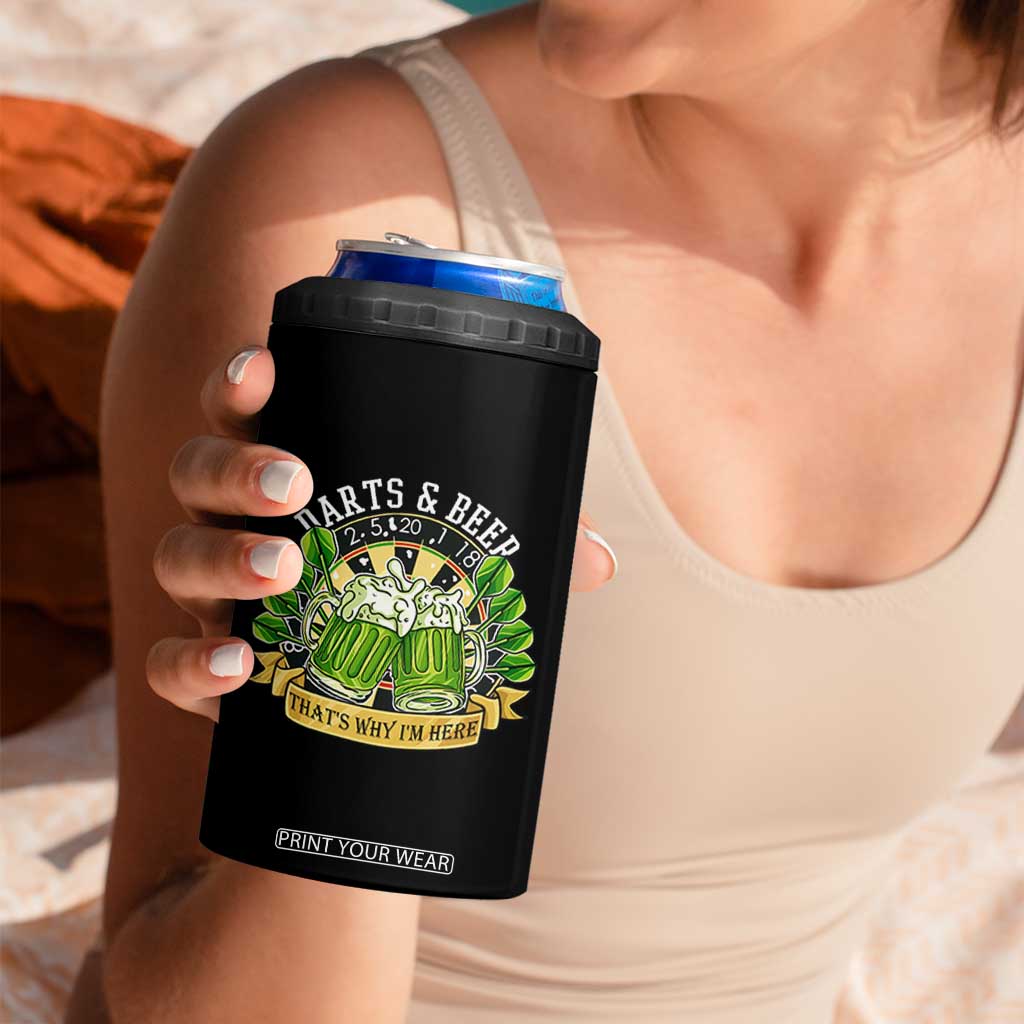 Beer And Darts St Patricks Day Gift 4 in 1 Can Cooler Tumbler That Is Why I Am Here TS12 Print Your Wear