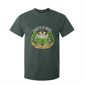 Beer And Darts St Patricks Day Gift T Shirt For Kid That Is Why I Am Here TS12 Dark Forest Green Print Your Wear