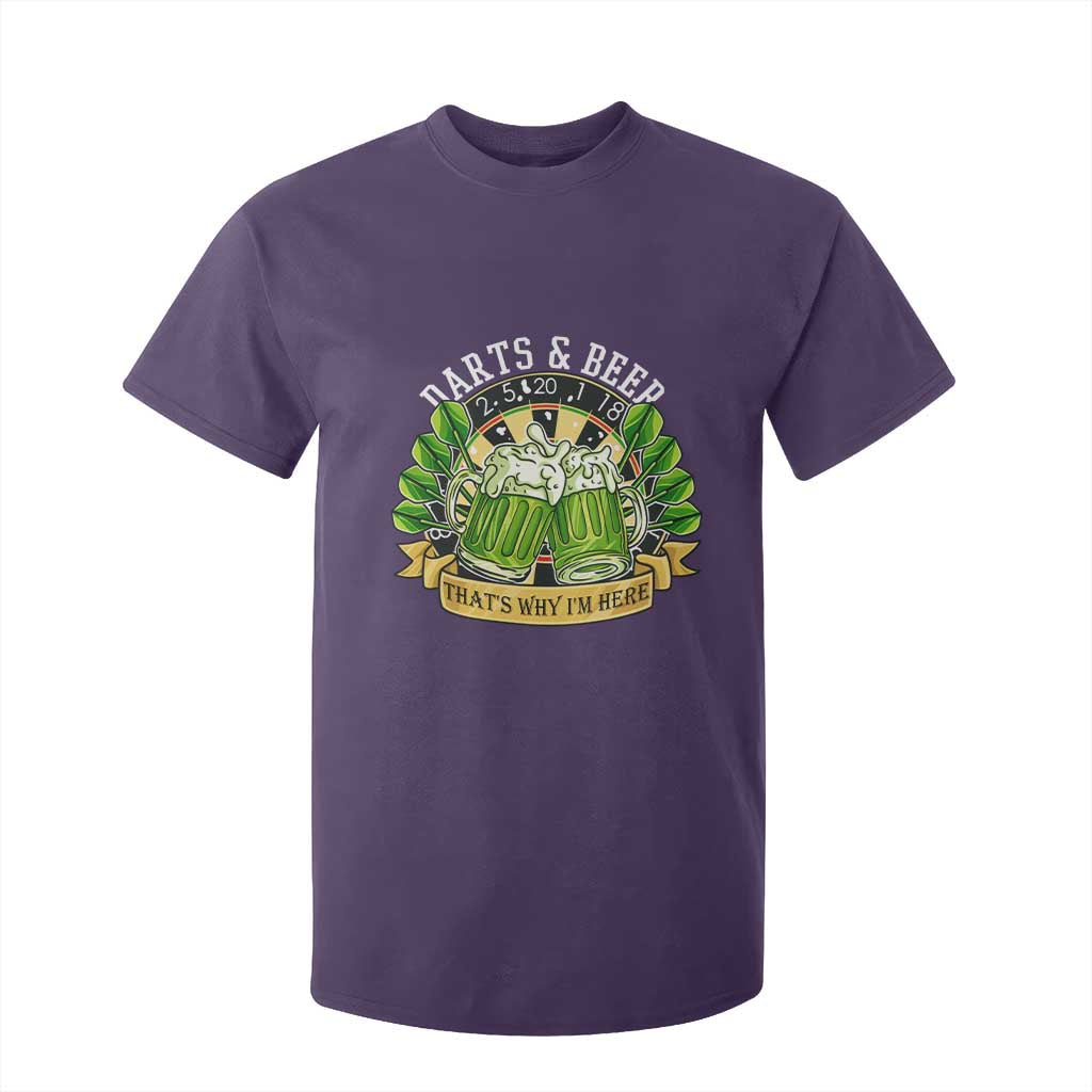 Beer And Darts St Patricks Day Gift T Shirt For Kid That Is Why I Am Here TS12 Purple Print Your Wear