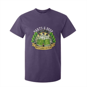 Beer And Darts St Patricks Day Gift T Shirt For Kid That Is Why I Am Here TS12 Purple Print Your Wear