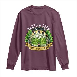 Beer And Darts St Patricks Day Gift Long Sleeve Shirt That Is Why I Am Here TS12 Maroon Print Your Wear