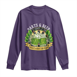 Beer And Darts St Patricks Day Gift Long Sleeve Shirt That Is Why I Am Here TS12 Purple Print Your Wear