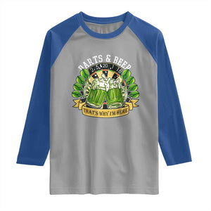 Beer And Darts St Patricks Day Gift Raglan Shirt That Is Why I Am Here TS12 Sport Gray Royal Print Your Wear
