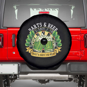 Beer And Darts St Patricks Day Gift Spare Tire Cover That Is Why I Am Here TS12 Black Print Your Wear