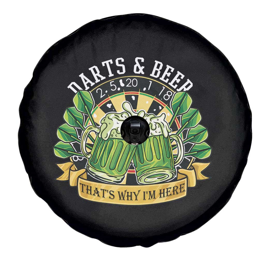 Beer And Darts St Patricks Day Gift Spare Tire Cover That Is Why I Am Here TS12 Print Your Wear