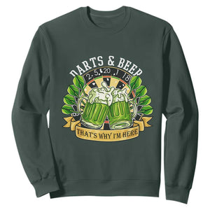 Beer And Darts St Patricks Day Gift Sweatshirt That Is Why I Am Here TS12 Dark Forest Green Print Your Wear